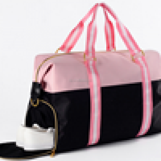 Grand sac de sport en bâche rose écologique premium, sacs de sport à impression personnalisée avec compartiment à chaussures à impression personnalisée