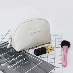 Trousse de maquillage de voyage personnalisée, style décontracté, sacs à cosmétiques en PU blanc