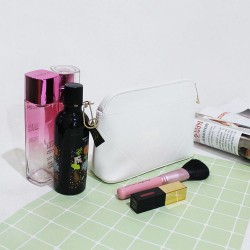 Sacs de maquillage blancs personnalisés en PU Trousses de toilette de voyage pour femmes