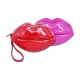 Vente en gros Cadeau en forme de lèvre en faux cuir OEM Lady sac de rouge à lèvres cosmétique design mallettes de maquillage organisateur cosmétique stockage de maquillage